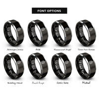 font options for inside engraving on black & grey sergeant chevrons rings
