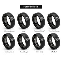 font options for inside engraving on black sergeant chevrons rings