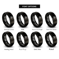 font options for inside engraving on black sergeant chevrons rings