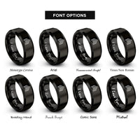 font options for inside engraving on black sergeant chevrons rings