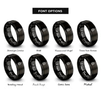font options for inside engraving on black sergeant chevrons rings