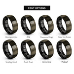 font options for inside engraving on gunmetal & black sergeant chevrons rings