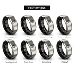 font options for inside engraving on black & silver sergeant stripes rings