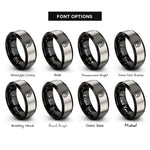 font options for inside engraving on black & gray sergeant stripes rings