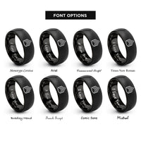 font options for inside engraving on black sergeant stripes rings