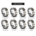 font options for inside engraving on gray sergeant stripes rings