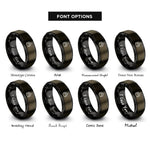 font options for inside engraving on gunmetal & black sergeant stripes rings