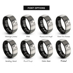 font options for inside engraving on black & grey serotonin molecule rings