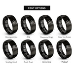 font options for inside engraving on black serotonin molecule rings