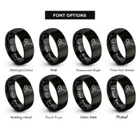 font options for inside engraving on black serotonin molecule rings