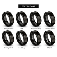 font options for inside engraving on black serotonin molecule rings