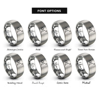 font options for inside engraving on gray serotonin molecule rings