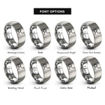 font options for inside engraving on silver serotonin molecule rings