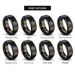 font options for inside engraving on gunmetal & blue serotonin molecule rings