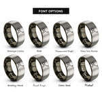 font options for inside engraving on gunmetal & silver serotonin molecule rings