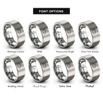 font options for inside engraving on grey serpent coiled rings