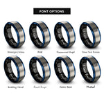 font options for inside engraving on black & blue & grey serpent emblem rings