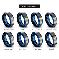 font options for inside engraving on blue & gray serpent emblem rings