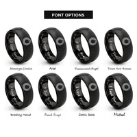font options for inside engraving on black serpent knot rings