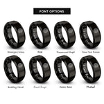font options for inside engraving on black serpent knot rings