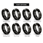 font options for inside engraving on black & gray serpent knot dragon rings