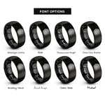 font options for inside engraving on black serpent knot dragon rings