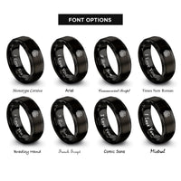 font options for inside engraving on black serpent knot dragon rings