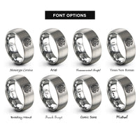 font options for inside engraving on silver serpent knot dragon rings
