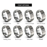 font options for inside engraving on grey serpent knot rings