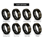 font options for inside engraving on gunmetal & black serpent knot rings