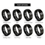 font options for inside engraving on black serpentine path rings