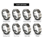 font options for inside engraving on gray serpentine path rings