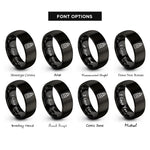 font options for inside engraving on black serum dropper bottle rings