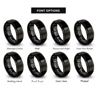 font options for inside engraving on black serum dropper bottle rings