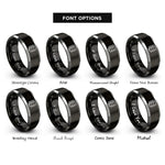 font options for inside engraving on black & grey server rack rings