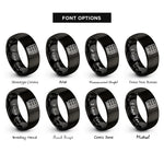 font options for inside engraving on black server rack rings