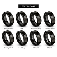 font options for inside engraving on black server rack rings