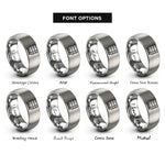 font options for inside engraving on gray server rack rings