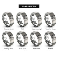 font options for inside engraving on gray server rack rings