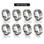 font options for inside engraving on silver server rack rings