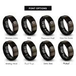 font options for inside engraving on gunmetal & black server rack rings