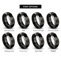 font options for inside engraving on black & silver service bell rings