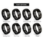 font options for inside engraving on black service bell rings
