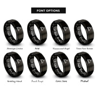 font options for inside engraving on black service bell rings