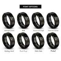 font options for inside engraving on black service bell rings