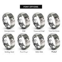 font options for inside engraving on gray service bell rings