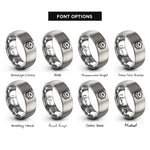 font options for inside engraving on silver service chevron rings