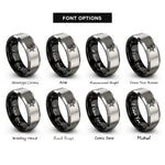 font options for inside engraving on black & gray service star rings