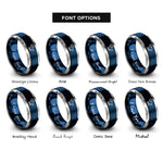 font options for inside engraving on blue & gray servo joint rings