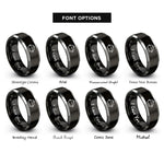 font options for inside engraving on black & gray servo motor rings